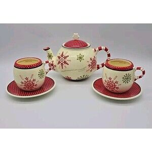 Dayspring Scripture Snowflake Teapot Set Holiday Christmas Bible Quotes 2009